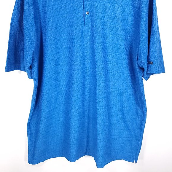 Tiger Woods Polo Shirt Men's XXL Blue White Geometric Polka Dot Short Sleeve - Picture 2 of 9